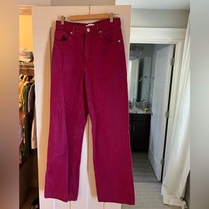 Zara Pink Straight leg jeans